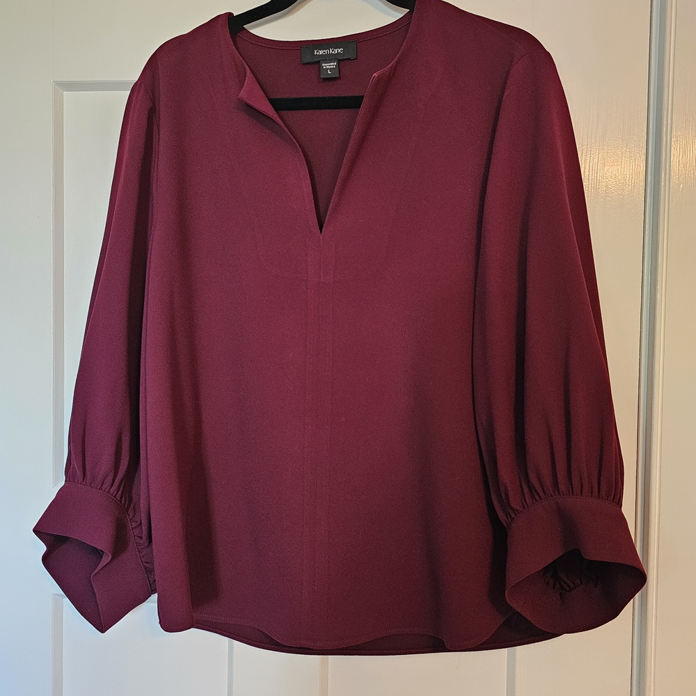 Karen Kane Burgundy Blouse